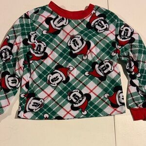 Festive Mickey Mouse Green Plaid Holiday pajama set